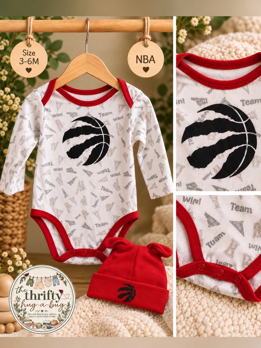 NBA Baby Long Sleeve Basketball One-Piece Bodysuit 3-6M